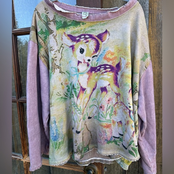 SOLD DO NOT PURCHASE Magnolia Pearl Dama Dama Hermosa Sweatshirt Top 2258 - Picture 1 of 10